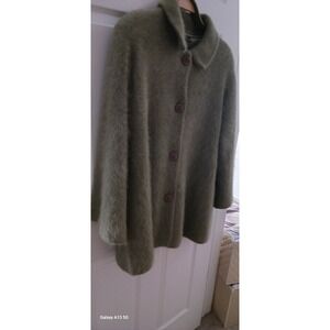Womens winter dress coat  Size L Sage Green  Venesha- high quaility angora Lined